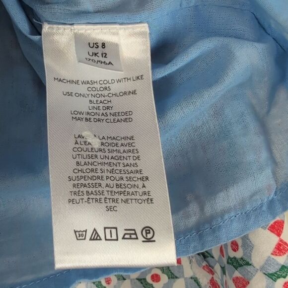 Maeve by Anthropologie Pleated Red and Blue A-Line Flirty Skater Skirt Size 8 - Picture 12 of 13